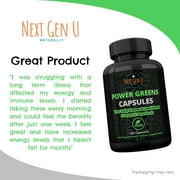 Greens Superfood Dietary Supplement for Immune Support, 120 Vegan Capsules by NextGenU