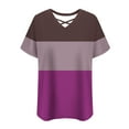 thumbnail image 6 of Ashirexll T Shirts for Women Summer Tops Women's Fashion Summer Printed Plus Size Short Sleeve V-Neck Blouses, 6 of 6