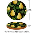 thumbnail image 3 of Pear Elegant Microfiber Leather Round Coasters (6PCS) – 11x11 cm/4.3x4.3 in Set for Drinks, Table , Home Decor, 3 of 6