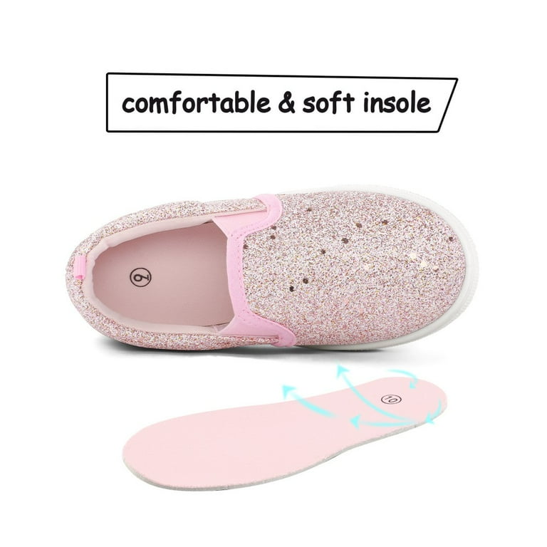Kushyshoo Toddler Girls Glittering Pink Sneakers, Casual