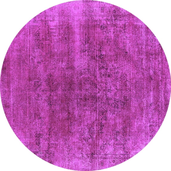Ahgly Company Indoor Round Oriental Purple Industrial Area Rugs, 8' Round