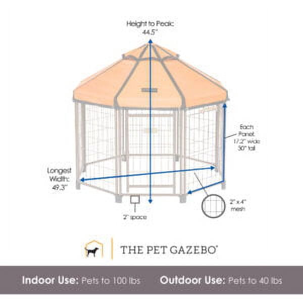 Pet Gazebo Indoor Outdoor Dog Kennel Play Pen with Waterproof Polyester Cover, Desert Sunset, 4-ft