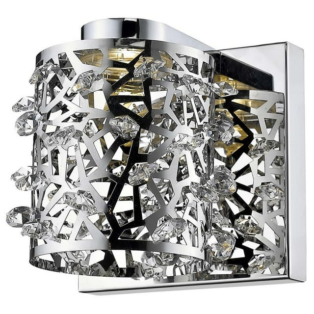 Fortuna 1 Light Wall Sconce in Chrome with Clear Shade