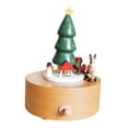 thumbnail image 4 of Cajas musicales de madera navideñas Caja de música giratoria Obra de arte clásica Coleccionable Ciervo, 4 of 9