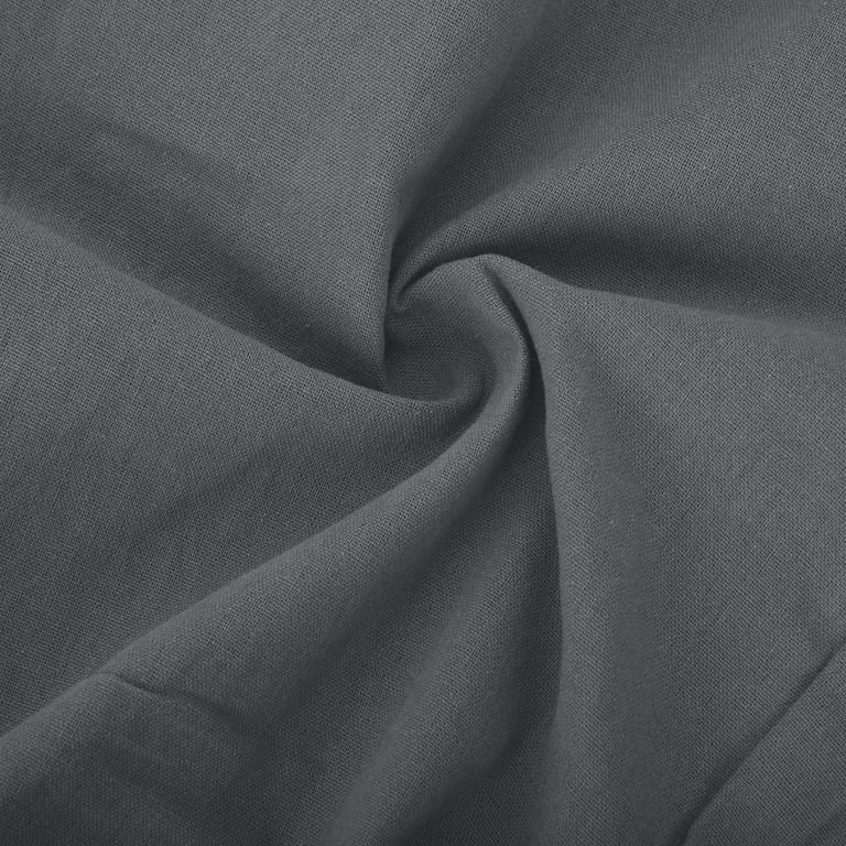 amidoa Men Solid Casual Elastic Waistband Pocket Cotton Linen