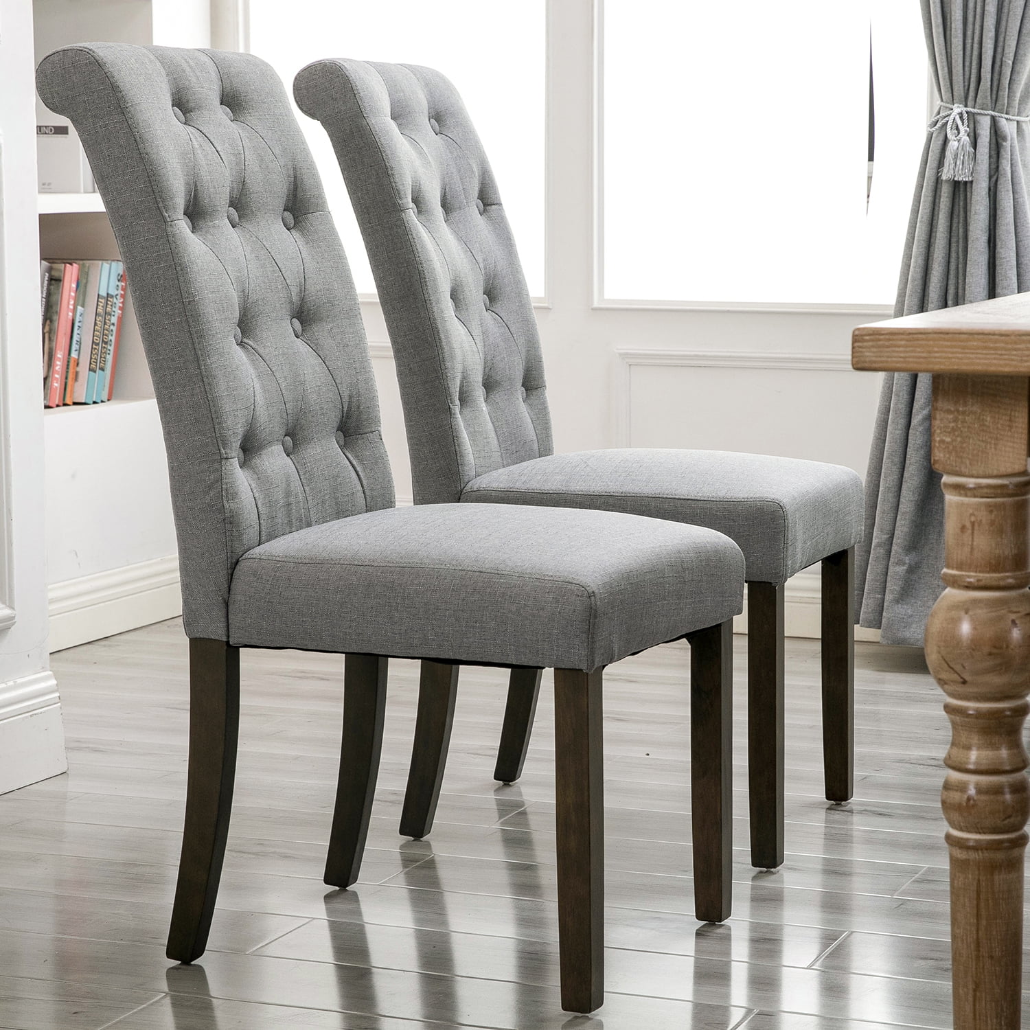 CLEARANCE! Set of 2 Tufted Dining Chairs, 39.8"x22.4"x17.5" Upholstered