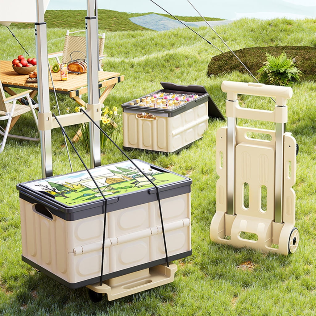 Heavy Duty Aluminum Hand Truck Small Folding Cart Garden Trolley for Airport Travel Outdoor Moving with Shockproof Wheel