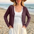 thumbnail image 1 of Neewe Women's Long Sleeve Button Down Plain Crew Neck Classic Sweater Knit Cardigan for Wear Everyday, 1 of 5