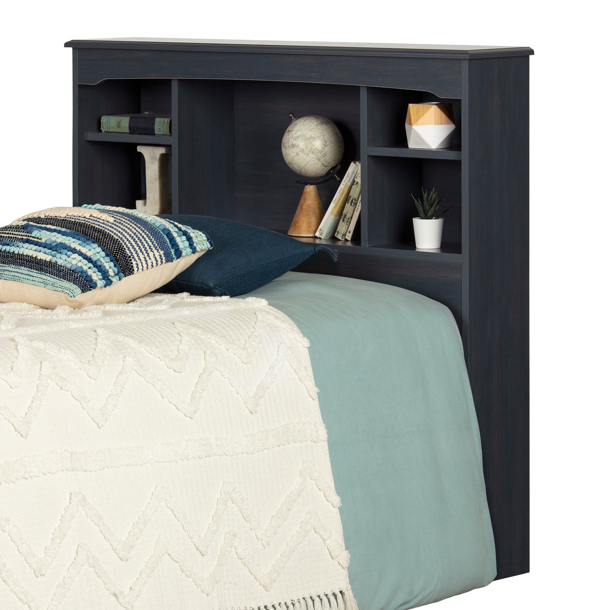 South Shore Navali Bookcase Headboard, Blueberry