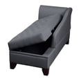 thumbnail image 1 of Poundex Furniture Fabric Chaise Lounge with Storage in Slate Black, 1 of 1