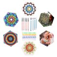 thumbnail image 5 of Juego de plantillas de herramientas de punteado de mandala de 32 piezas con bolsa de almacenamiento con cremallera, para pintar dibujos de rocas, manualidades infantiles, suministros para decoración, 5 of 5