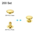 thumbnail image 3 of Uxcell 200Sets Single Cap Rivet 8mm Carbon Steel Round Head Snap Studs, Gold, 3 of 7