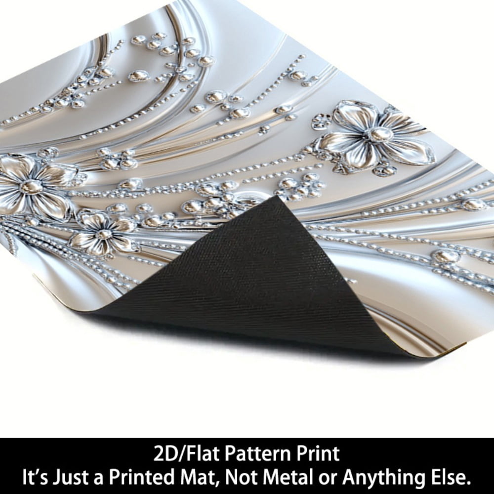 1 2D/flat stove cover protection pad, silver flower bead pattern design, 28.3x20.5 inches (72×52cm), easy to clean, perfectly suitable for any kitchen, washing machine, dryer, stove panel protection