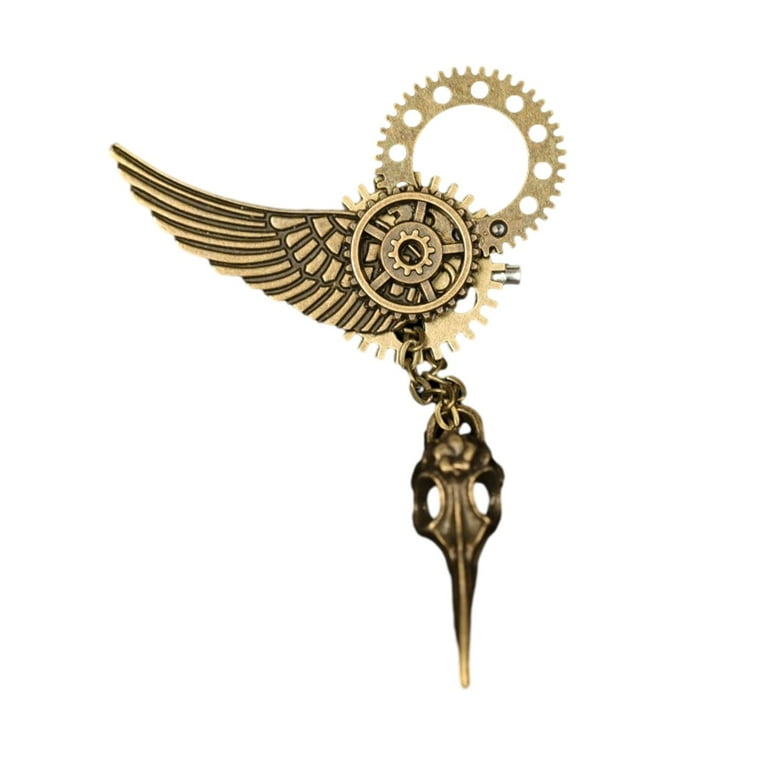 Milageto Steampunk Brooch Lapel Pin Creative Angel Wing Brooch for Blouse Tuxedo Coat Walmart