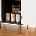 thumbnail image 6 of Fluted Buffet Sideboard Cabinet with 3 Doors, Modern Accent Cabinet with Adjustable Shelves, Kitchen Storage Cabinet with Golden Handles, Coffee Bar Cabinet for Kitchen, Black & White, 6 of 9
