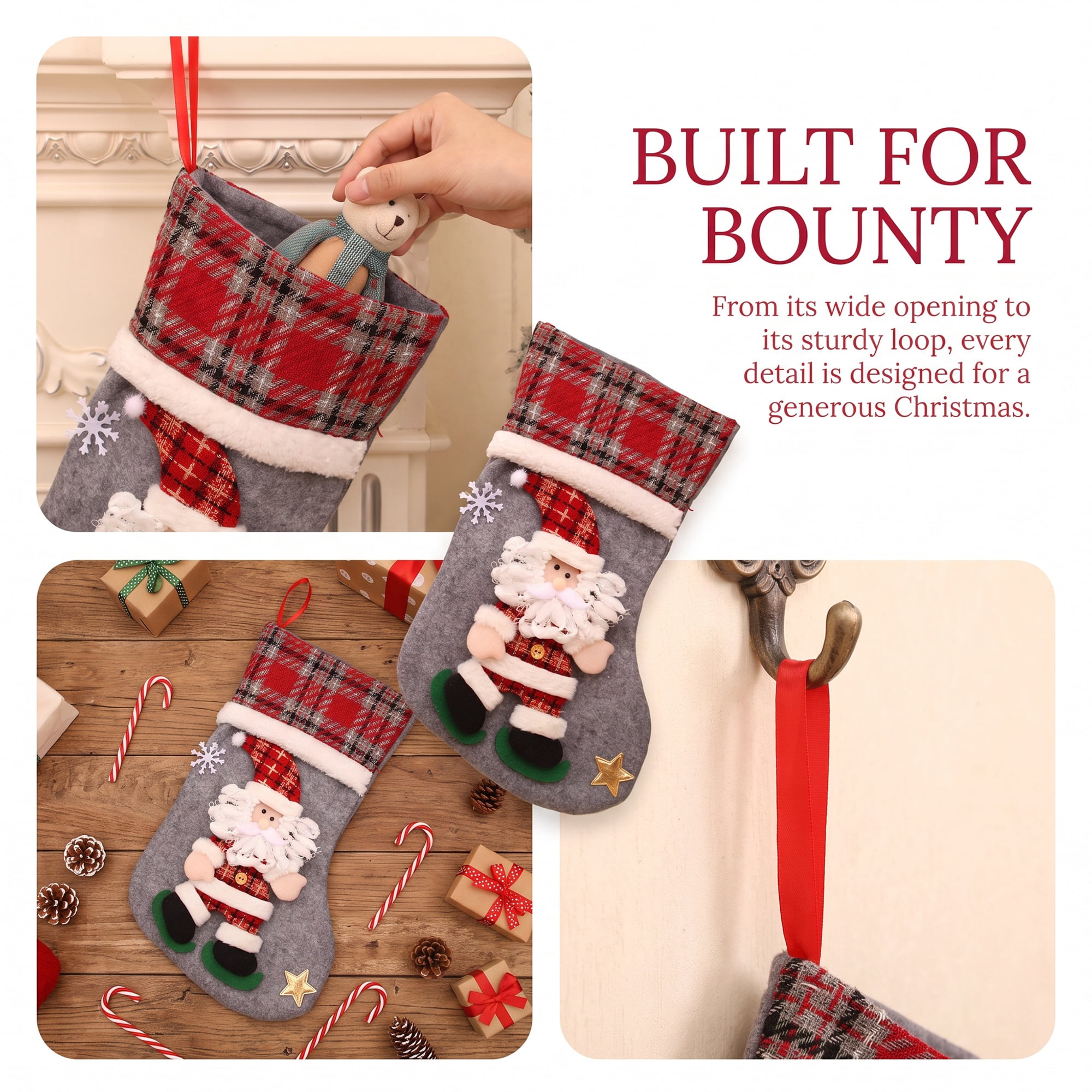 Unique Bargains Adorable Mascot Christmas Stockings Cozy Winter Living Accents Old Man 16"