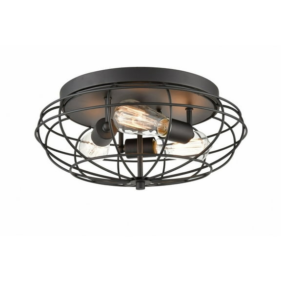 510-3C-BK-LED-Innovations Lighting-Muselet-Three Light Flush Mount-15 Inches Wide by 6.5 Inches High Matte Black LED