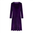 thumbnail image 3 of Women Velvet Maxi Dress Long Sleeve O Neck Dresses Casual Fashion Elegant Party Wedding Guest Cocktail Dress, 3 of 6