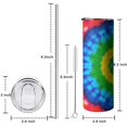 thumbnail image 5 of 20oz Colorful Tie Dye Circle Pattern Skinny Tumblers Stainless Steel Tumbler with Lid and Straw,Vacuum Insulated Double Wall Travel Tumbler Cups with Cleaning Brush for Coffee,Tea, 5 of 6