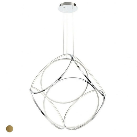 420W 6 Led Large Pendant 34 Inches Wide By 33.5 Inches High-Chrome Finish Eurofase Lighting 37104-016