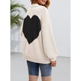 thumbnail image 2 of Women's Oversized Heart Print Cardigan - Longline Open Front Coatigan Sweater, 2 of 5