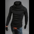 thumbnail image 6 of Curuila Mens Sweatshirt Long Sleeve Solid Color High Neck Pullover Sweatshirts Autumn Winter Comfort Pullover Tops Size L, 6 of 9