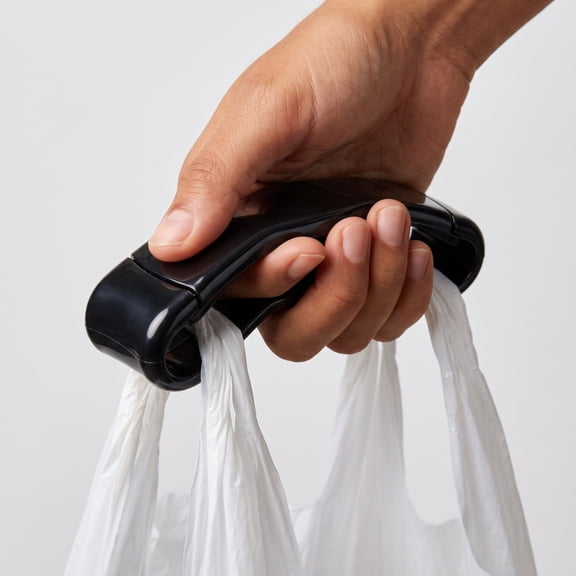 Grocery Bag Carrier with Shoulder Strap, Portable Shopping Handle Heavy Duty Plastic Bag Tote Holder for Hands-Free Carrying, 5.5" x 1.4"