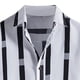 thumbnail image 2 of Camisas Manga Larga Hombre Top de informal de verano para hombre, camisa con estampado de rayas, camisa de manga corta con cuello vuelto y botones, camiseta informal (White, S), 2 of 5