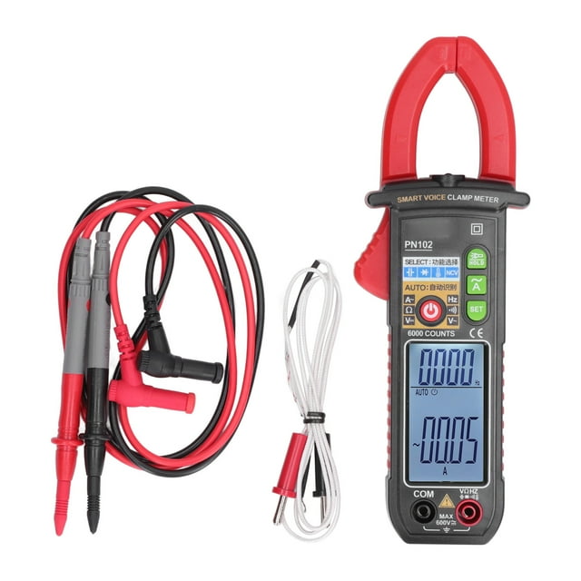 Pinza Amperimétrica, Pinza Amperimétrica Digital, Pinza Amperimétrica De 6 V A 600 V, Multímetro De Transmisión De Voz, Medidor De Voltaje De Corriente CA CC De Rango Automático Para Electricistas