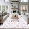 thumbnail image 3 of Large Area Rugs for Living Room Bedroom, Pink Easter 6'x9' Rug Washable Carpet Runner Indoor Outdoor, Watercolor Spring Bunny Eggs Flowers Non Slip Floor Mats Rug for Kitchen, Playroom, 3 of 8