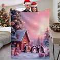 thumbnail image 3 of Manta navideña Manta navideña con pingüinos Manta navideña de invierno Manta informal y suave Manta cálida para la siesta Manta navideña con gorro de Papá Noel (70 x 100 cm), 3 of 7