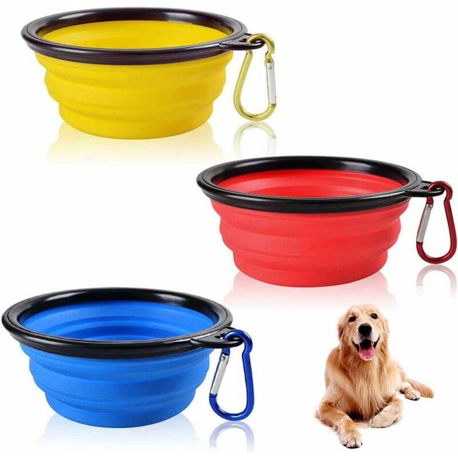 Collapsible Silicone Bowls Qsxx 3 Pieces Portable Dog Water Bowl Lightweight And Portable Collapsible Dog Bowl For Walking Traveling Camping