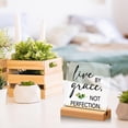 thumbnail image 6 of Inspirational Office Home Desk Decor,Live by Grace Not Perfection Motivational Sign Acrylic Plaque With Wooden Stand Sign Home Tabletop Office Desk Sign Gift for Women Men Cowoker Friend Family, 6 of 8