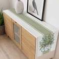 thumbnail image 4 of Eucalyptus Green Table Runner - 36 Inch Long, Kitchen Dining Table Runner Dresser Scarves, Vintage Bottle Succulents Stripes Farmhouse Decor for Coffee Tables Wedding Party Banquet, 4 of 8