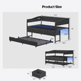 thumbnail image 2 of Plonmago Twin Size Daybed with Trundle, Metal Trundle Bed with 4 Storage Drawers and LED Light, Sofa Bed Frame with Strong Supports for Living Room, Bedroom,Guest Room, Black, 2 of 8