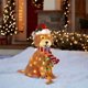 thumbnail image 3 of Decoraciones navideñas para exteriores, muñeco de nieve, Papá Noel, perro, decoración de jardín acrílica, letreros para patio con luces LED, camino de patio, decoración navideña, 3 of 4