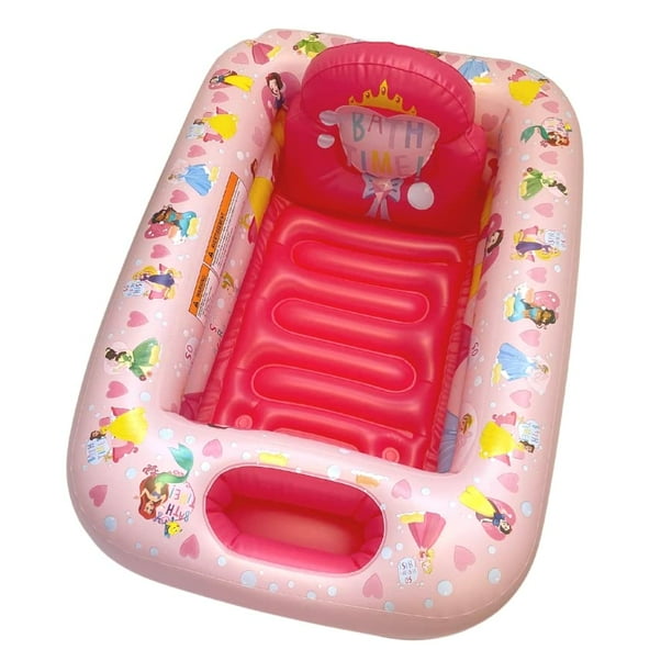 Bañera inflable para bebés Disney Princess con bolsillos de almacenamiento