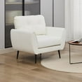 thumbnail image 4 of Coewske 2PCS Faux Leather Modern Accent Chair Comfy Tufted Single Sofa Armchair Home Office White, 4 of 7