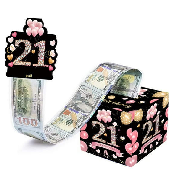 Dserhfy 16th 21st Happy Birthday Money Box Surprise Pull Out Money Gift Box Cash Box Set Birthday Gift Money Holder for Kids Boys Girls