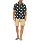 thumbnail image 2 of Camisa de playa de polka dots impresa para hombres INSPIRE CHIC, con botones, de manga corta, casual XL Negro, 2 of 6