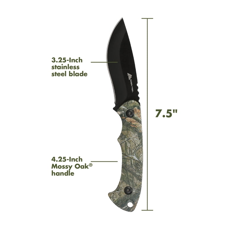 Ozark Trail Wanderer 7.5 inch Fixed Knife, Mossy Oak Handle