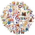 thumbnail image 2 of 35pcs-50pcs Cute Musical Stickers Animal Band Stickers Cartoon Instrument Stickers for Laptops Notebooks Suitcases, 2 of 9