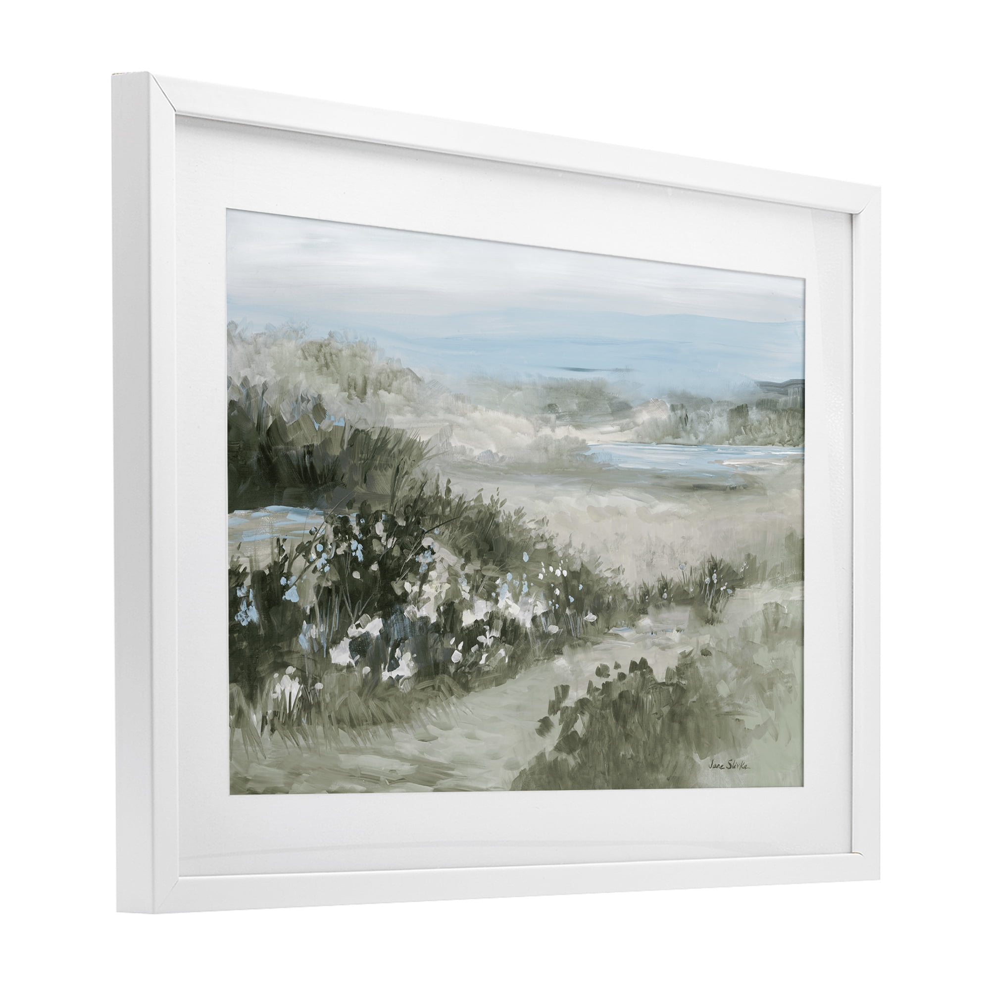 Stupell Industries Neutral Quiet Composition Landscape White Framed Print Under Glass, design by Jane Slivka