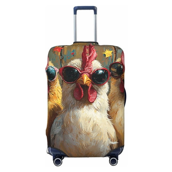 Chicken Funny Party Travel Luggage Cover Suitcase Protector Fit for 18-21 Inch Baggage