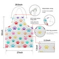 thumbnail image 7 of Colorful Dog Paw Footprint Apron-Garden Aprons for Women with Pockets-Cotton Linen Waterproof Kitchen Cooking Gardening Aprons Adjustable for Kitchen,Cooking,BBQ and Salon 33x27 Inch, 7 of 7