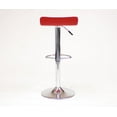 thumbnail image 4 of Contemporary Chrome Air Lift Swivel Bar Stools, Red Faux Leather Seat, Set of 2 - Adjustable 24-30" Height, 15"W x 15"D, Perfect for Kitchen Counter &amp; Home Bar, 4 of 5