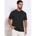 thumbnail image 4 of DARING DIVA Men's Jacquard Texture Crew Neck Short Sleeve Knitted T-Shirt M Black, 4 of 7