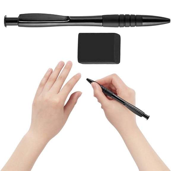 Ballpoint Pen and Eraser Set, 1 Count, Black Ink Ballpoint Pen with Eraser, Smooth Writing Pen with Eraser Combo for Office Home Writing