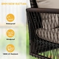 thumbnail image 3 of Dextrus 3-Seater Outdoor Swing with Cushions: UV-Resistant Rattan, Adjustable Chain, Comfortable Cushioning, High Load Capacity, Easy Assembly, 3 of 5