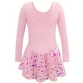 thumbnail image 5 of WIBACKER 2-10Y Glitter Ballet Leotards for Girls Dance Skirted Kids Ballet Tutu Dress Toddler Shiny Long Sleeve Dancewear, 5 of 8